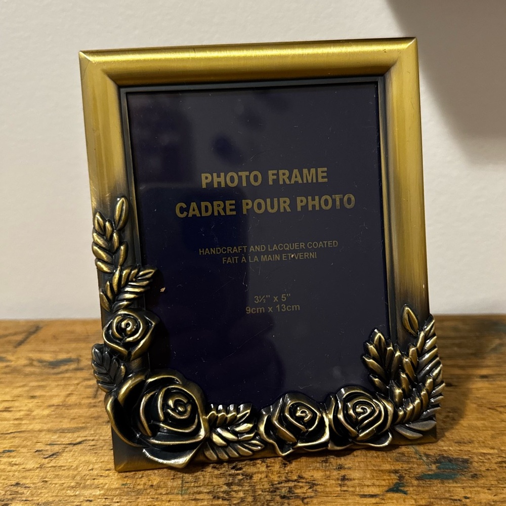 Gold and Black Floral Photo Frame